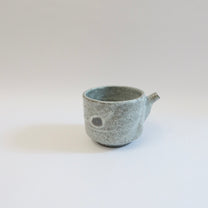 Japanese Shigaraki Katakuchi Bowl with Ash-White Glaze