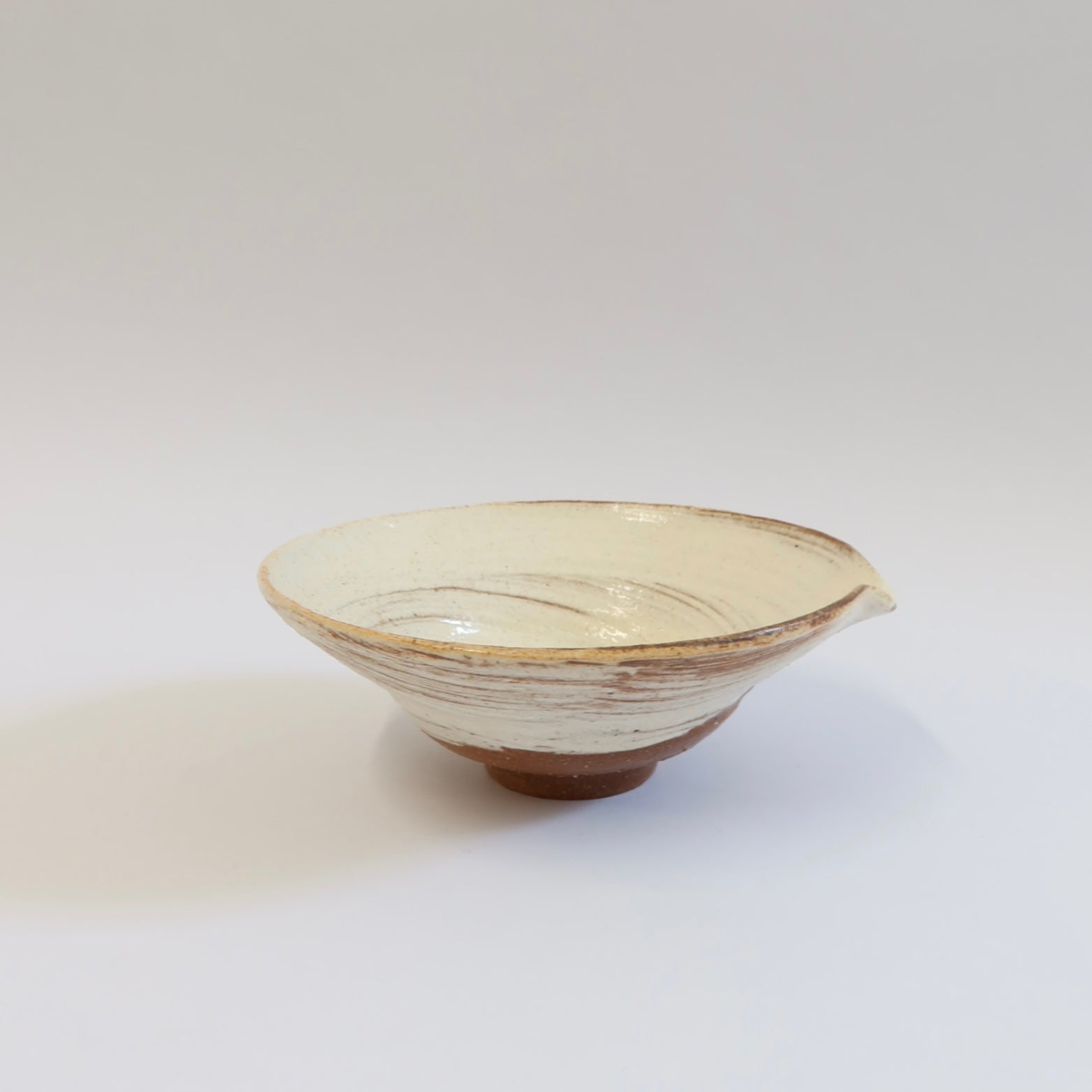 Korean Wood-fired Guiyal Buncheong Spouted Tea Bowl