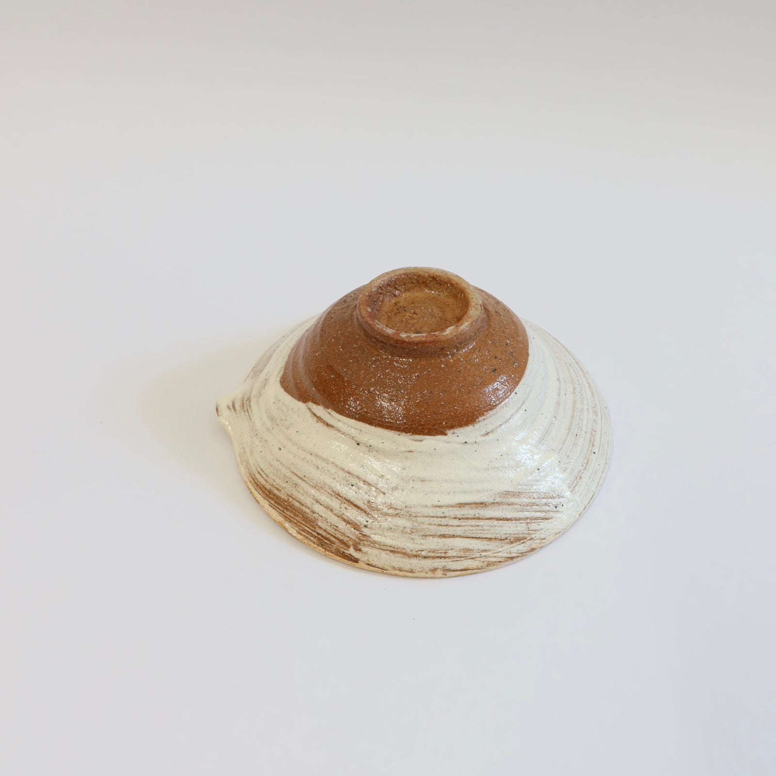 Korean Wood-fired Guiyal Buncheong Spouted Tea Bowl