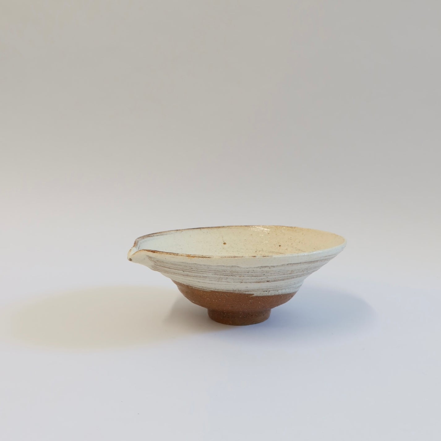 Korean Wood-fired Guiyal Buncheong Spouted Tea Bowl