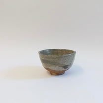 Japanese Shigaraki Ash-Glazed Tea Bowl with Brushwork