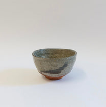 Japanese Shigaraki Ash-Glazed Tea Bowl with Brushwork