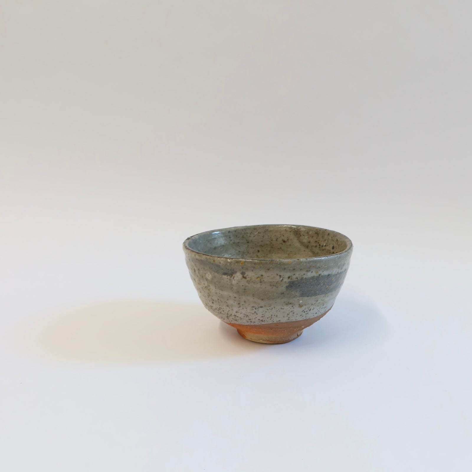 Japanese Shigaraki Ash-Glazed Tea Bowl with Brushwork