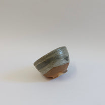 Japanese Shigaraki Ash-Glazed Tea Bowl with Brushwork