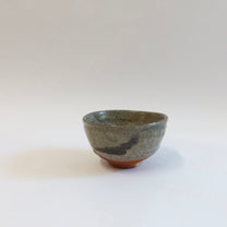 Japanese Shigaraki Ash-Glazed Tea Bowl with Brushwork