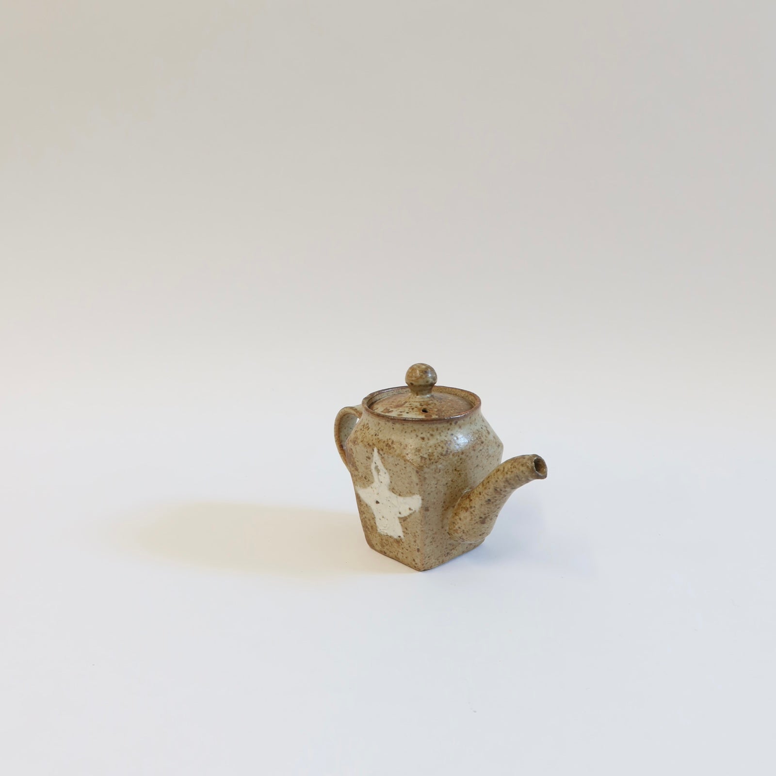 Korean Wood-Fired Sanggam Inlaid Bird Teapot