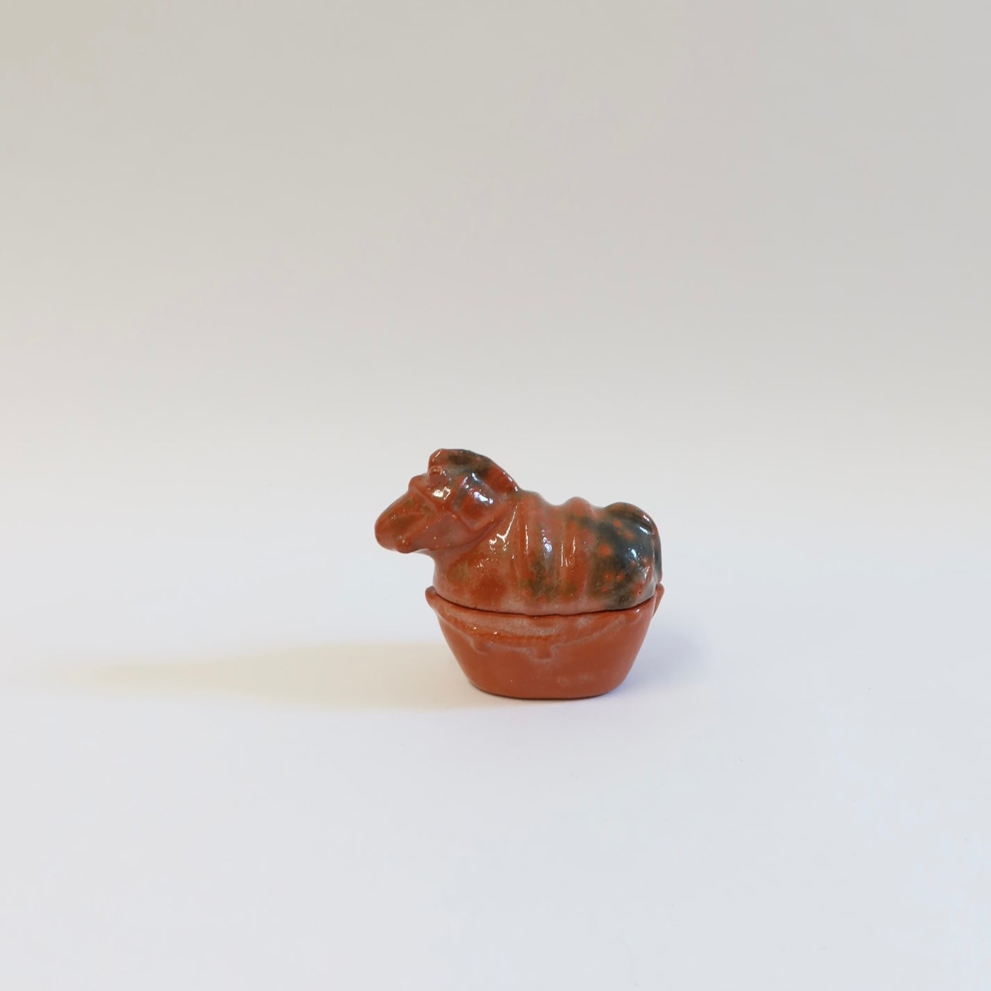 Japanese Raku  kōgō (香合), Fiery Horse