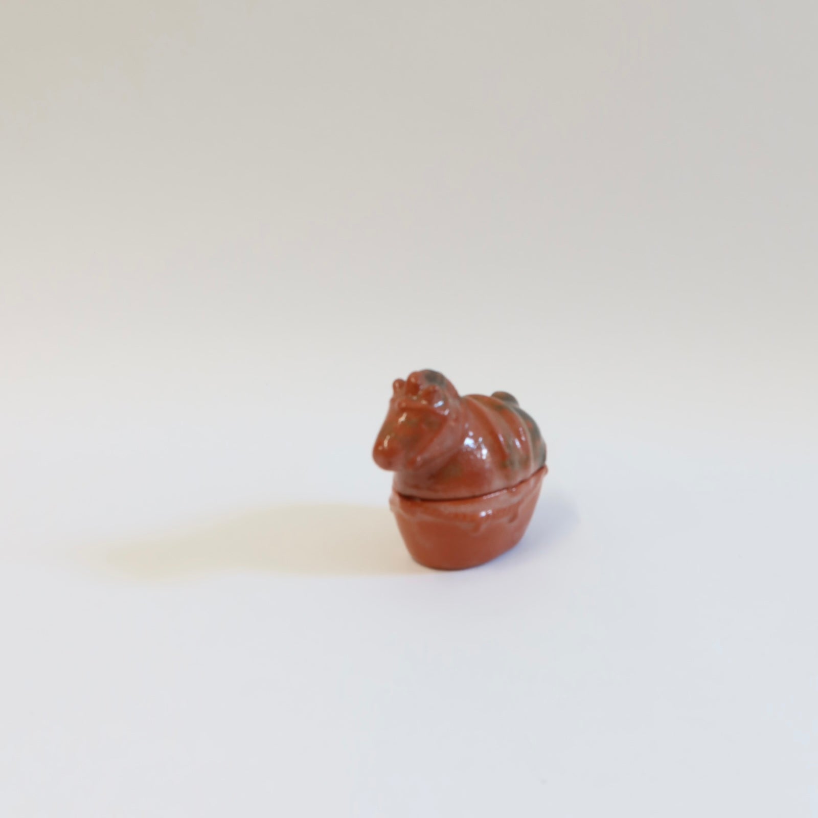 Japanese Raku  kōgō (香合), Fiery Horse