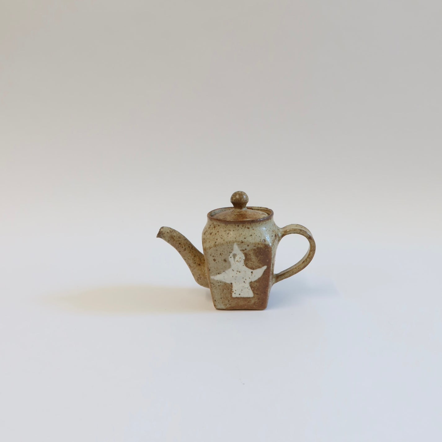 Korean Wood-Fired Sanggam Inlaid Bird Teapot
