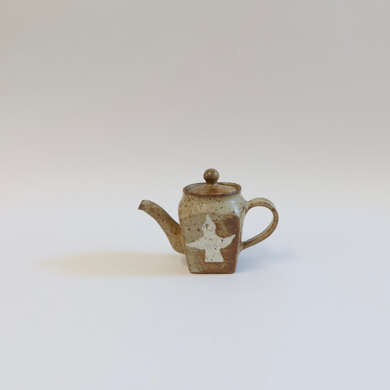 Korean Wood-Fired Sanggam Inlaid Bird Teapot