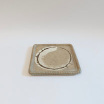 Japanese Square Ceramic Plate with Brushwork