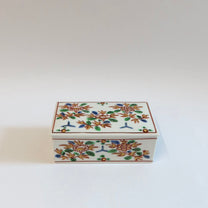 Japanese Porcelain Butter Crock, Flower and Foliage Motif