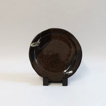Japanese Silver Brush Shigaraki Plate