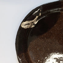 Japanese Silver Brush Shigaraki Plate
