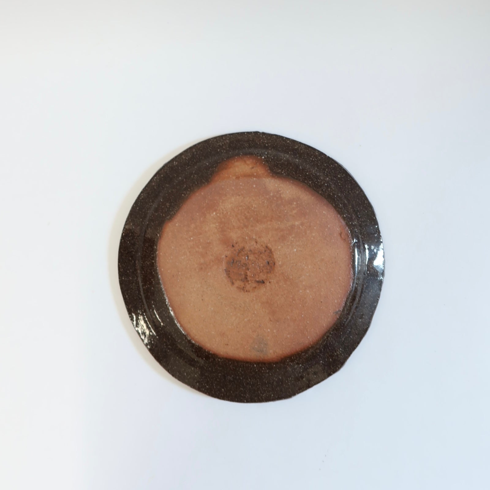 Japanese Silver Brush Shigaraki Plate