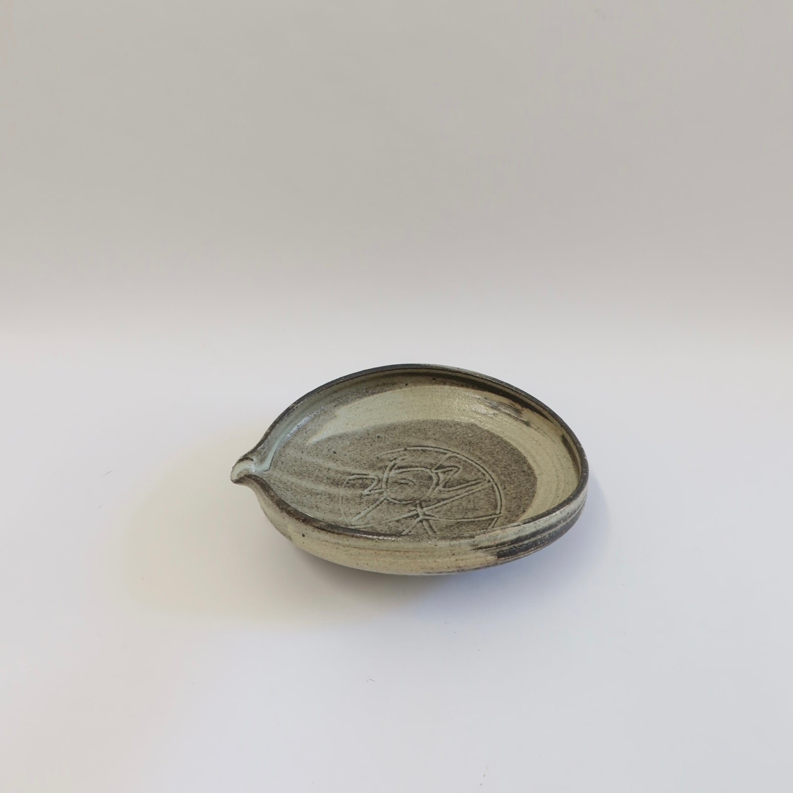 Japanese Shigaraki Ceramic Katakuchi Shallow Bowl