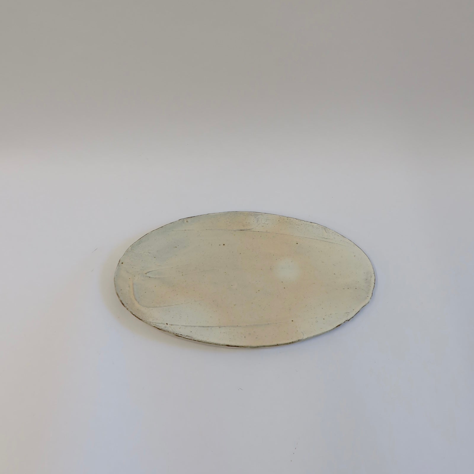 Korean Buncheong Texturized Oval Plate, M
