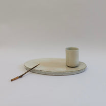 Korean Buncheong Texturized Oval Plate, M