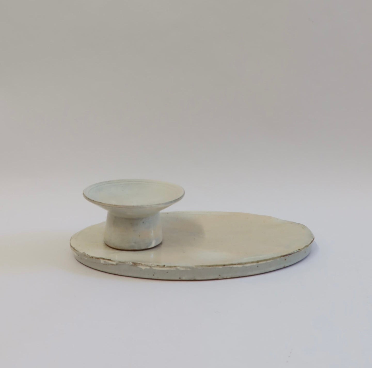 Korean Buncheong Texturized Oval Plate, M