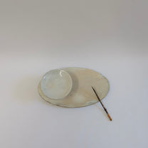 Korean Buncheong Texturized Oval Plate, M