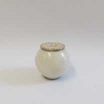 Korean Buncheong Silver-Lidded ‘Gobaekdal’ Tea Caddy