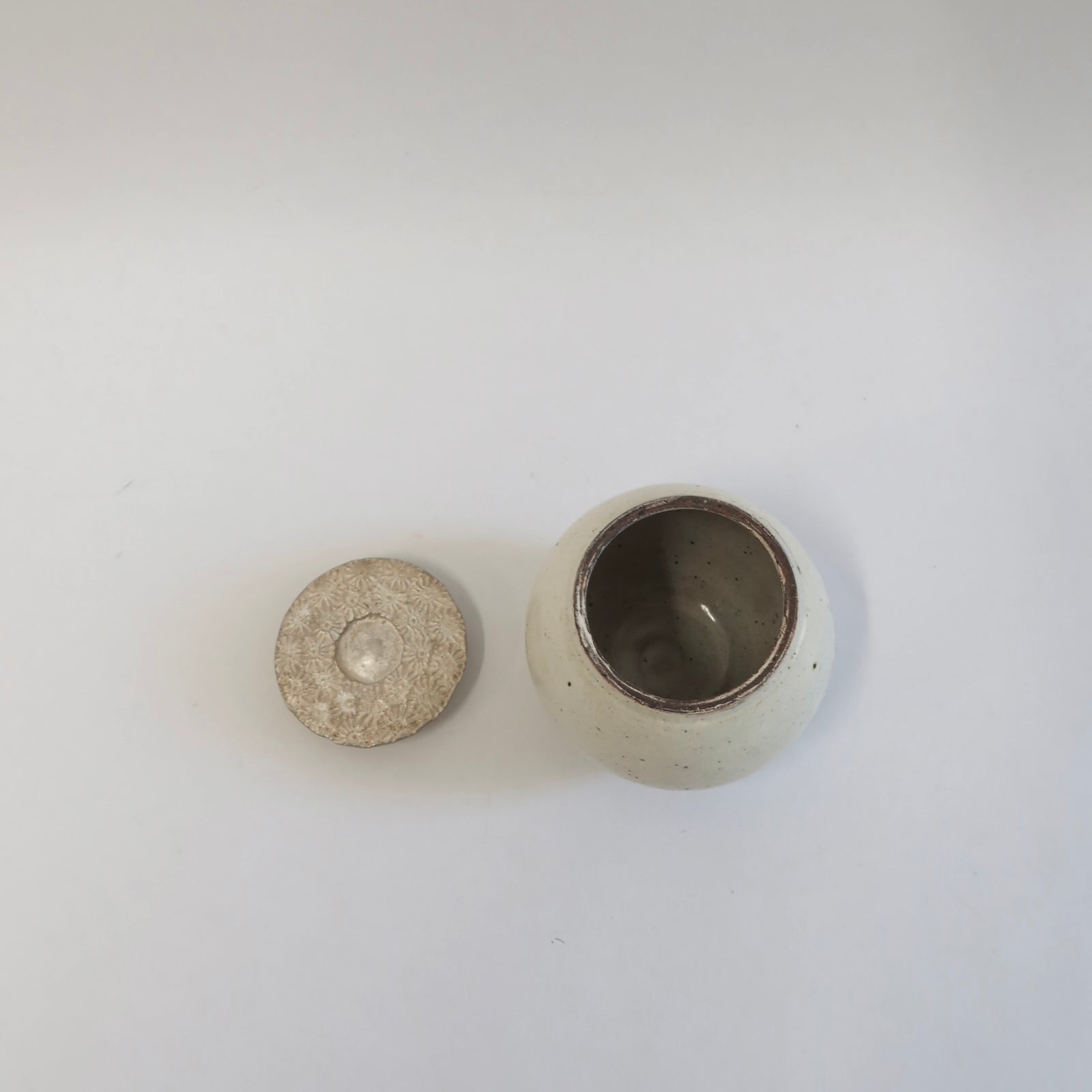 Korean Buncheong Silver-Lidded ‘Gobaekdal’ Tea Caddy