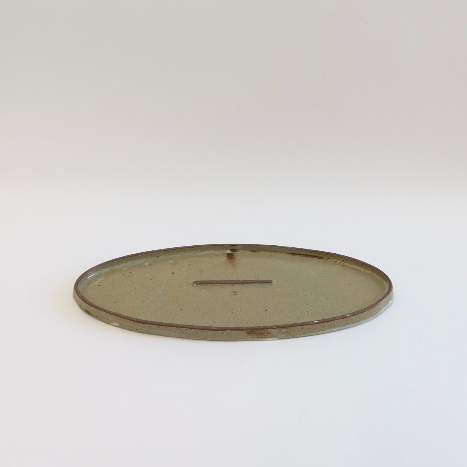Korean Guiyal Buncheong Oval Plate, L