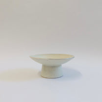 Korean Buncheong Ceramic Round High-Footed Plate, L