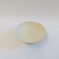 Korean Buncheong Ceramic Round High-Footed Plate, L