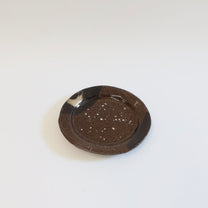 Japanese Silver Brush Shigaraki Plate, Granular Surface