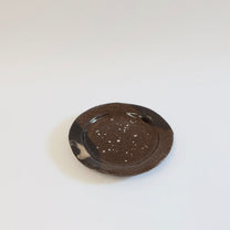 Japanese Silver Brush Shigaraki Plate, Granular Surface