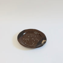 Japanese Silver Brush Shigaraki Plate, Granular Surface