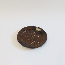 Japanese Silver Brush Shigaraki Plate, Granular Surface