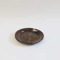 Japanese Silver Brush Shigaraki Plate, Granular Surface