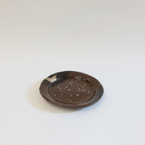 Japanese Silver Brush Shigaraki Plate, Granular Surface