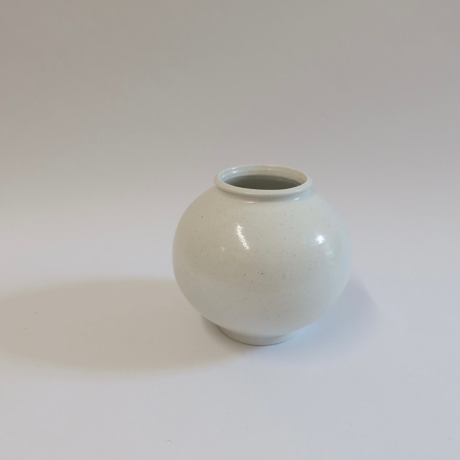 Korean Wood-fired Porcelain Moon Jar, H 6.25"