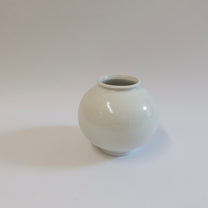 Korean Wood-fired Porcelain Moon Jar, H 6.25"