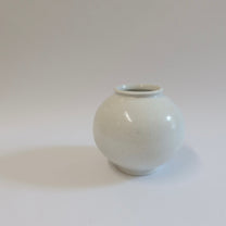 Korean Wood-fired Porcelain Moon Jar, H 6.25"