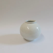 Korean Wood-fired Porcelain Moon Jar, H 6.25"