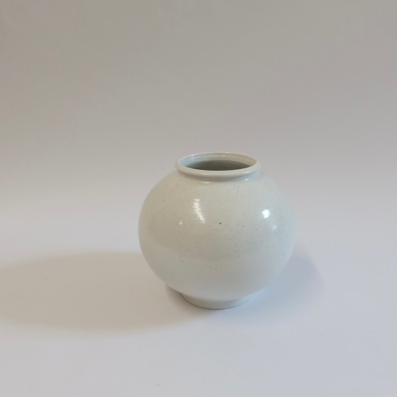 Korean Wood-fired Porcelain Moon Jar, H 6.25"
