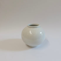 Korean Wood-fired Porcelain Moon Jar, H 6.25"