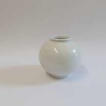 Korean Wood-fired Porcelain Moon Jar, H 6.25"