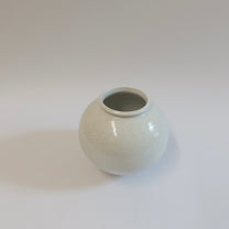 Korean Wood-fired Porcelain Moon Jar, H 6.25"