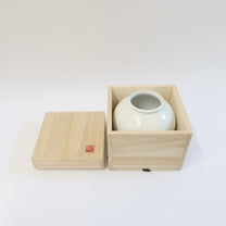 Korean Wood-fired Porcelain Moon Jar, H 6.25"