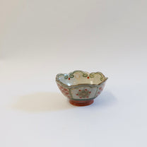 Japanese Hand-Painted Floral Ceramic Rinka Bowl, L