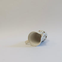 Korean Wood-fired Porcelain Dotted Spouted Pouring Vessel with Handle