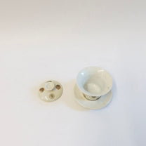 Korean Wood-Fired Porcelain Dotted Gaiwan Teapot &amp; Saucer Set