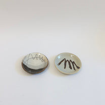 Japanese Stoneware Mamezara Plates, Set of two