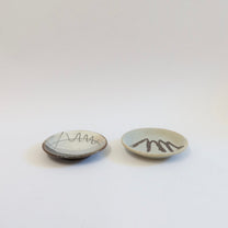 Japanese Stoneware Mamezara Plates, Set of two