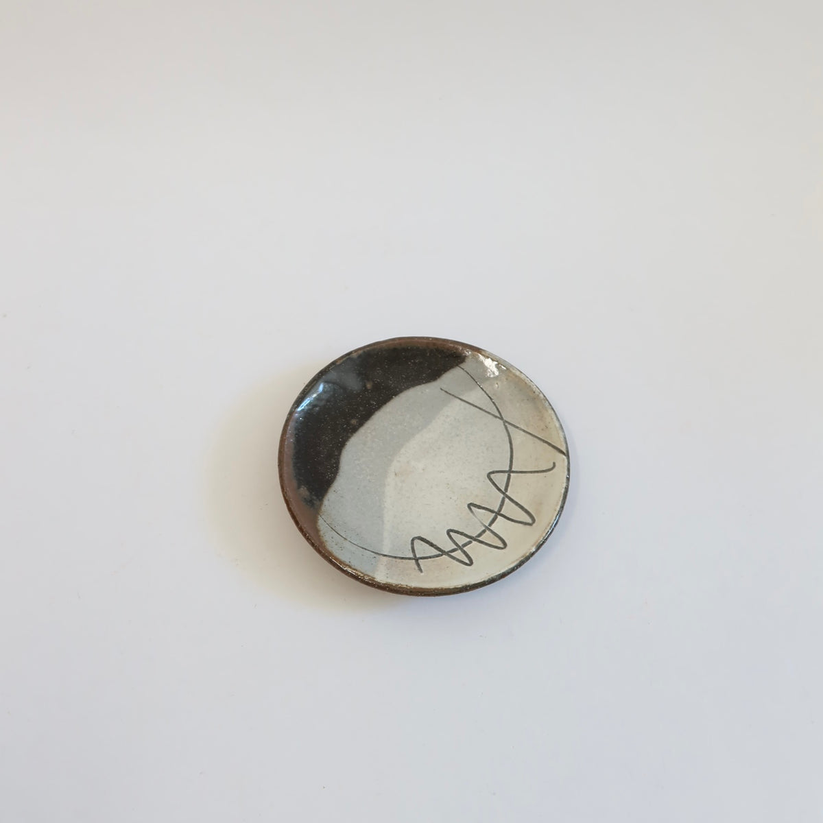 Japanese Stoneware Mamezara Plates, Set of two